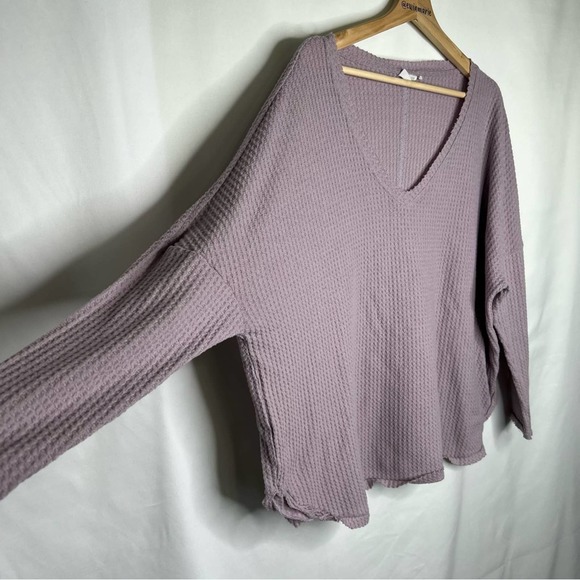 Out from Under size large light purple waffle knit sweater - Picture 5 of 7